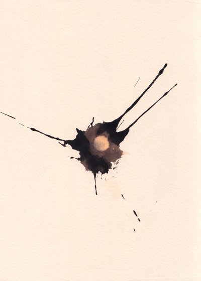 Blot 2, 2018 (tinta e lixívia sobre papel) de Marco Campedelli