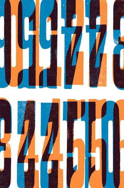 Números, 2014 (impressão em xilogravura) de Marco Campedelli