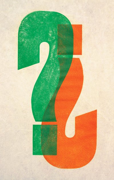 Pergunta, 2014 (impressão de xilogravura sobre papel) de Marco Campedelli