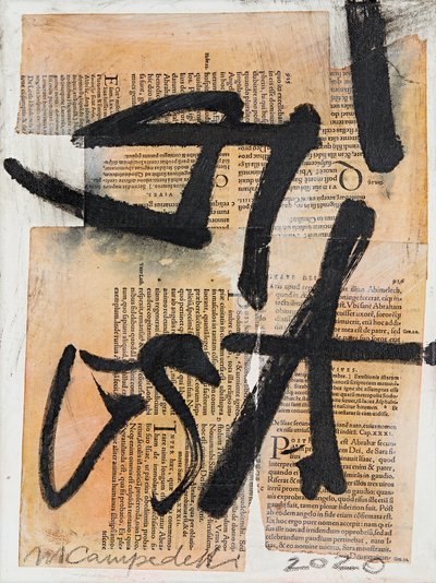 Texto #17, 2020 (colagem, técnica mista sobre tela) de Marco Campedelli