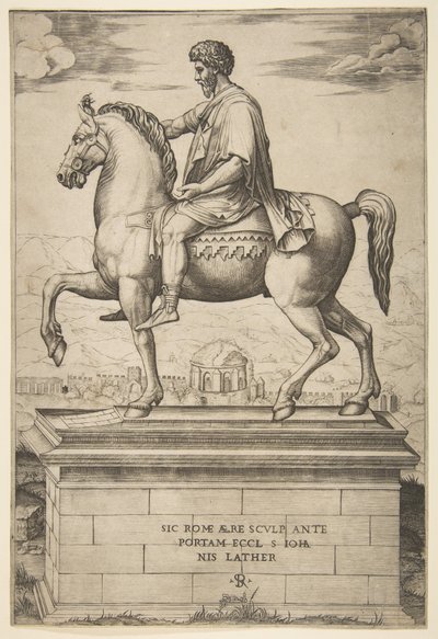 Estátua Equestre de Marco Aurélio, 1515-27. de Marco Dente