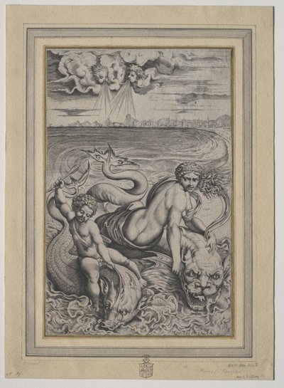 Amor e Cupido Carregados por Golfinhos de Marco Dente
