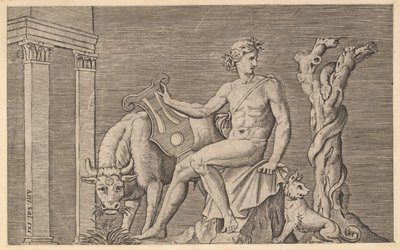 Speculum Romanae Magnificentiae: Apollo Tending the Flocks of Admetus, século XVI. de Marco Dente
