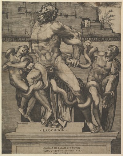 Vidro romano magnífico, Laocoon, século XVI. de Marco Dente