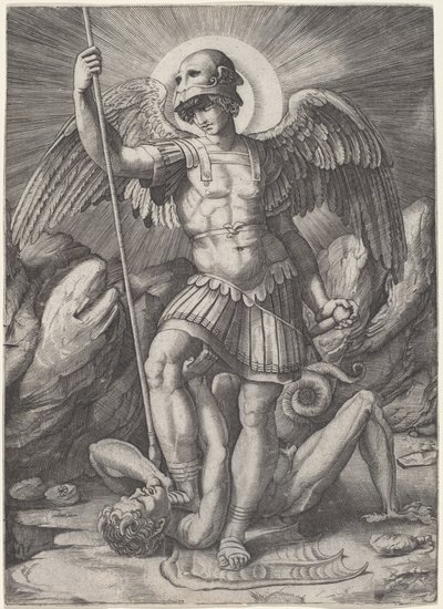 Santo Michael de Marco Dente after Raphael