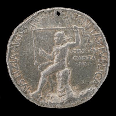 Figura Laureate segurando uma linha de prumo [reverso], 1454 ou depois. de Marco Guidizani