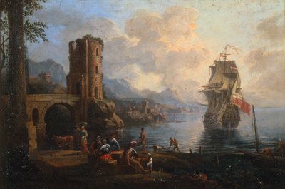 Paisagem marítima com números de Marco Ricci