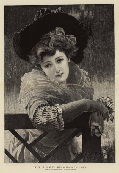 "Tipo de Beleza", XII (gravura) de Marcus (after) Stone