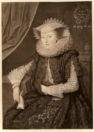 Mary Sidney, condessa de Pembroke, de James I e VI, impressa por Manzi Joyant & Co. Paris, 1904 (collotype) de Marcus Gheeraerts