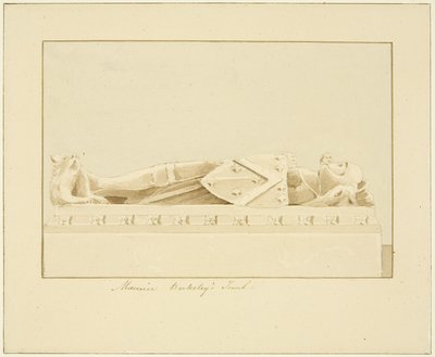 Effigy of Maurice, 7th Earl of Berkeley, in Bristol Cathedral (lápis e aguarela sobre papel) de Marcus H. Homes