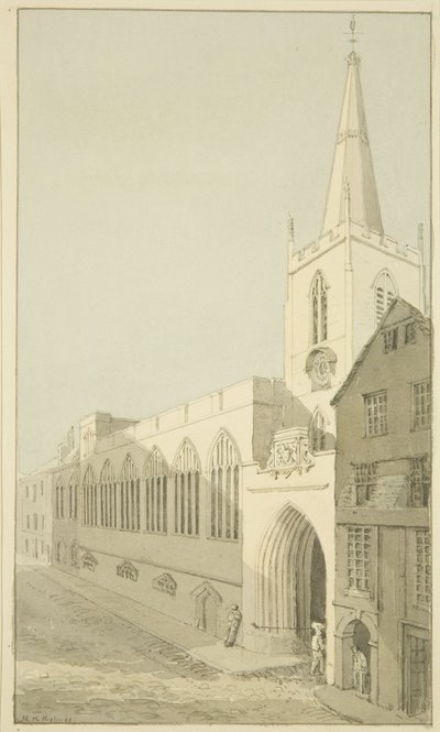 Lado Norte da Igreja de São João (lápis e aguarela sobre papel) de Marcus H. Homes