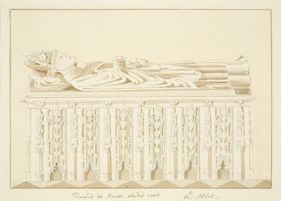Túmulo do Abade Knowles, na Catedral de Bristol (lápis e aguarela sobre papel) de Marcus H. Homes