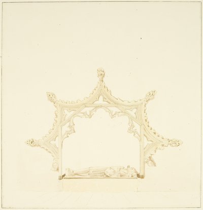 Túmulo de Maurice, 7º Conde de Berkeley, na Catedral de Bristol (lápis e aguarela sobre papel) de Marcus H. Homes