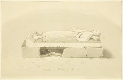 Túmulo de Sir John Lamyngton em St Mary Redcliffe (lápis e aguarela sobre papel) de Marcus H. Homes