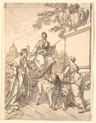 Folha alegórica por ocasião da entrada do Duque Franz III em Florença 1739 de Marcus Tuscher