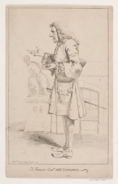 "O famoso Cavre delle Caricature". Retrato de Pier Leone Ghezzi (1674-1755) de Marcus Tuscher