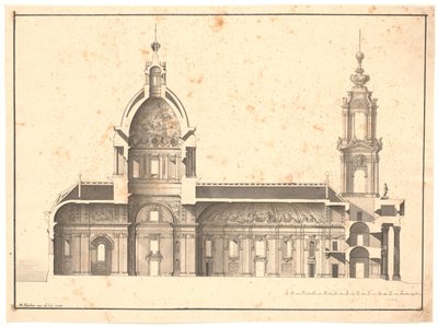 Corte longitudinal pela mesma igreja de Marcus Tuscher