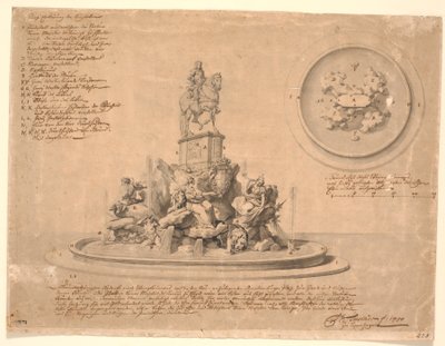 Projecto para um monumento a Frederik V em Amalienborg de Marcus Tuscher