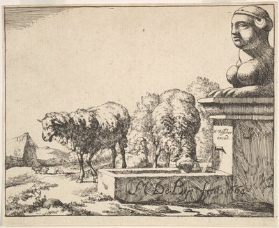 Ovelhas, de um conjunto de 16 pratos, 1664. de Marcus de Bye
