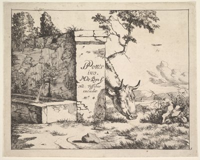 Página de título de várias vacas e bois depois de Paulus Potter. de Marcus de Bye