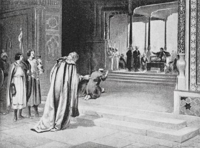 Geoffrey de Langley com Bar Sauma antes de Arghun Khan de Margaret (after) Dovaston