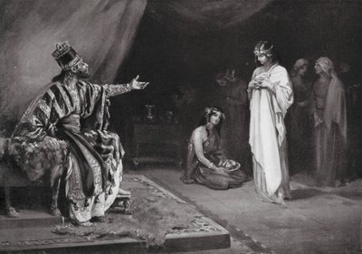 Casamento de uma princesa assíria com Kara-indash, rei da Babilónia (litografia) de Margaret (after) Dovaston