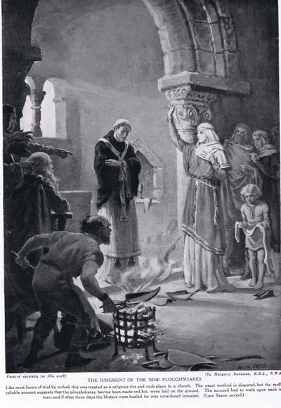 O Julgamento das Nove Lâminas de Arado, ilustração de "Hutchinson