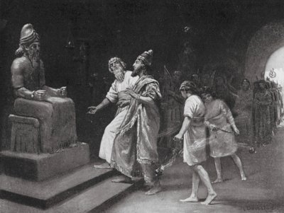 Tukulti-Ninib I no Templo de Marduk (litografia) de Margaret (after) Dovaston