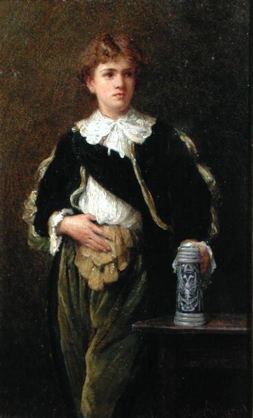 O Rapaz - No que ele se tornará? (óleo a bordo) de Margaret A. Heath