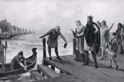 Edgar, o pacífico, numa inspeção naval AD973 de Margaret Dovaston