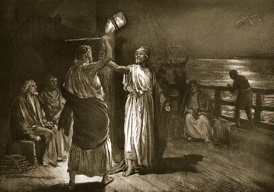 "Strike, but hear me", ilustração da "História das Nações de Hutchinson de Margaret Dovaston