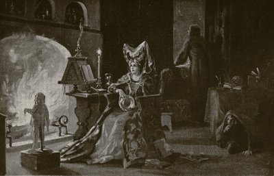A duquesa de Gloucester pratica feitiçaria, ilustração de "Hutchinson