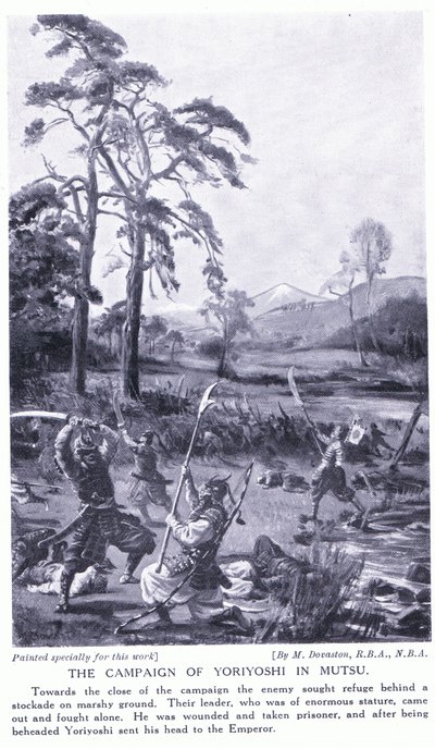 A campanha de Yoriyoshi em Mutsu (litografia) de Margaret Dovaston