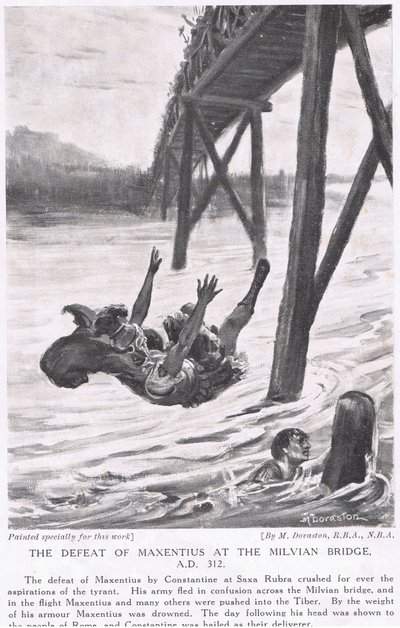 A derrota de Maxêncio em Milvian Bridge 312AD de Margaret Dovaston