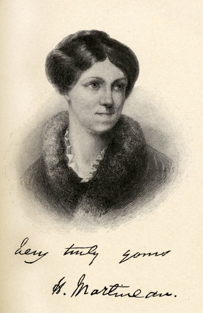 Harriet Martineau (1802-1876) ilustração de &39;pequenas jornadas para as casas de mulheres famosas&39;, publicado em 1827 de Margaret Gillies