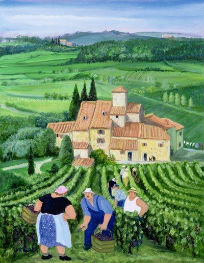 Castellina-in-Chianti (óleo sobre tela) de Margaret Loxton