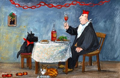 Celebração do Natal, 2014 (guache sobre papel) de Margaret Loxton