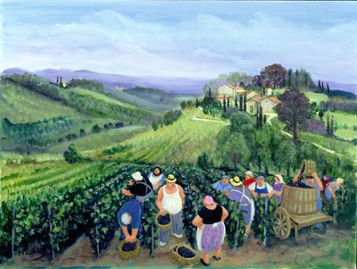Paisagem do Chianti (óleo sobre tela) de Margaret Loxton