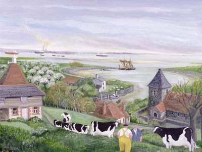 Quinta do Estuário do Tamisa (óleo sobre tela) de Margaret Loxton