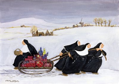 Tobogã (óleo sobre papel) de Margaret Loxton
