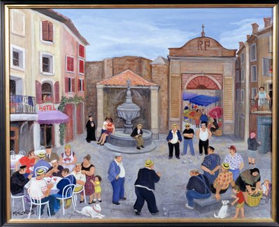 Aldeia na Provença (óleo sobre tela) de Margaret Loxton