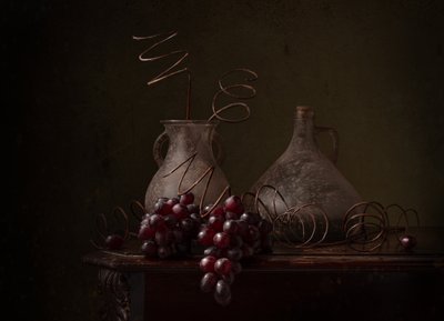 Natureza morta com uvas escuras de Margareth Perfoncio