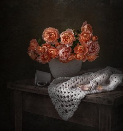 Ramos de Rosas Pêssego Melancólico de Margareth Perfoncio