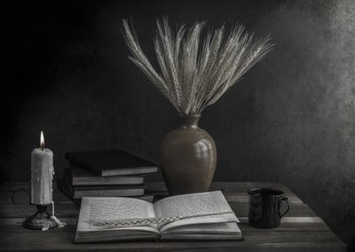 Leitura tranquila à luz das velas de Margareth Perfoncio