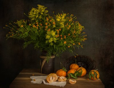 Tangerinas e flores de outono de Margareth Perfoncio