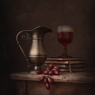 Natureza morta com vinho vintage de Margareth Perfoncio
