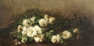 Natureza morta com guitarra e rosas de Margaretha Roosenboom