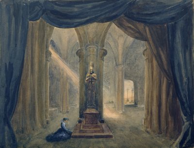 Cenografia para "O Hóspede de Pedra" de Alexander Dargomyzhsky de Margarita Genrichovna Genke Shifrina