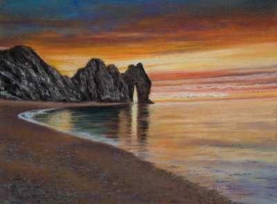 Porta Derdal. Dorset, 2020 (pastel) de Margo Starkey