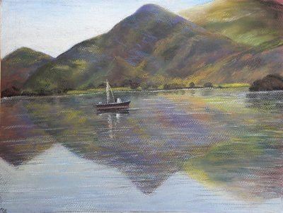 Pescador solitário, 2020 (pastel) de Margo Starkey